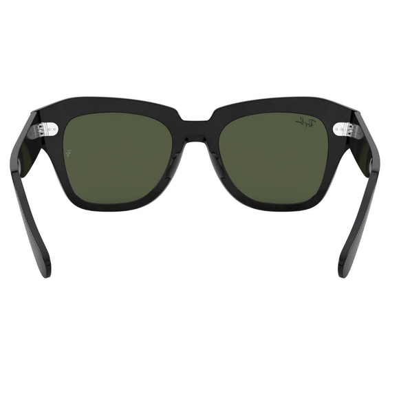 RayBan State Street Green G15 Lenses RB2186 Black Frame Men & Women - Picture 7 of 15